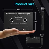 Mersoco Bluetooth 5.0 kazettaadapter autóhoz, mikrofonnal - fekete 8