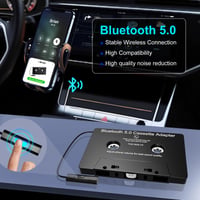 Mersoco Bluetooth 5.0 kazettaadapter autóhoz, mikrofonnal - fekete 5