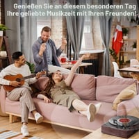 Prenosný vinylový gramofón Mersoco s Bluetooth, 3 rýchlosťami 33/45/78 ot./min, vstavanými 2 stereo reproduktormi a dizajnom z prírodného dreva 8