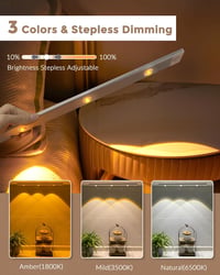 MERTTURM 45 cm Szekrény LED Világítás Mozgásérzékelővel, Mágneses Konyhai Pultvilágítás, 3 Színű Hangulat Fény Dimmerrel, Gardróbhoz Hálószo 6