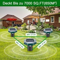 Merwlukt Napelemes Vakondriasztó 4db - Ultrahangos Kártevőűző Vakond, Pocok, Ürge és Kígyó Ellen, 650m² Hatóterület, Vízálló, Időjárásálló 5