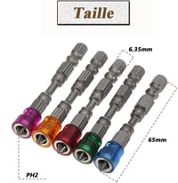 Mesee 10db PH2 Mágneses Csavarozó Bit Készlet, 65mm S2 Acél, Csúszásgátló, Gipszkarton Csavarokhoz, 1/4" Kompatibilis 2