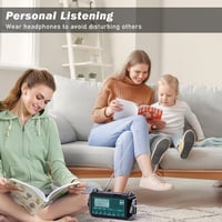 Mesqool DAB+/FM vészhelyzeti rádió – 5000 mAh, napelemes, kézi tekerős, elemlámpa, USB power bank 6