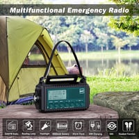 Mesqool DAB+/FM vészhelyzeti rádió – 5000 mAh, napelemes, kézi tekerős, elemlámpa, USB power bank 3