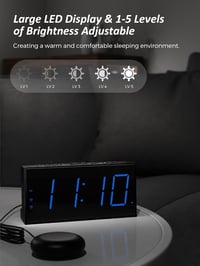 Mesqool Extra Hangos Ébresztőóra Vibrációs Funkcióval, Mély Alvók és Hallássérültek Számára - Blue 4