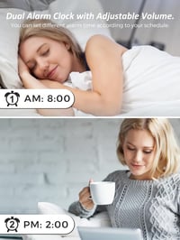 Mesqool Extra Hangos Ébresztőóra Vibrációs Funkcióval, Mély Alvók és Hallássérültek Számára - Blue 3