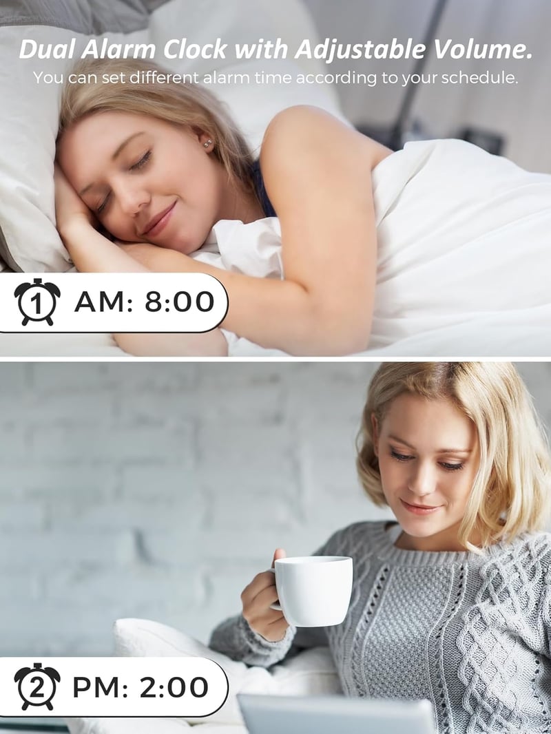 Mesqool Extra Hangos Ébresztőóra Vibrációs Funkcióval, Mély Alvók és Hallássérültek Számára - Blue