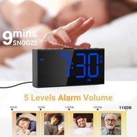 Mesqool Extra Hangos Vibrációs Ébresztőóra Mély Alvók Hallássérültek Kék 5