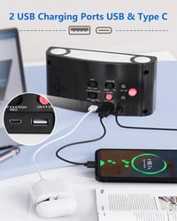 Mesqool Vibrációs Ébresztőóra 7 Színű Éjszakai Fénnyel, Nagy LED Kijelző, USB-C Töltés, Hangerő Szabályozás, Mély Alvók Számára 5