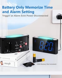 Mesqool Vibrációs Ébresztőóra 7 Színű Éjszakai Fénnyel, Nagy LED Kijelző, USB-C Töltés, Hangerő Szabályozás, Mély Alvók Számára 7
