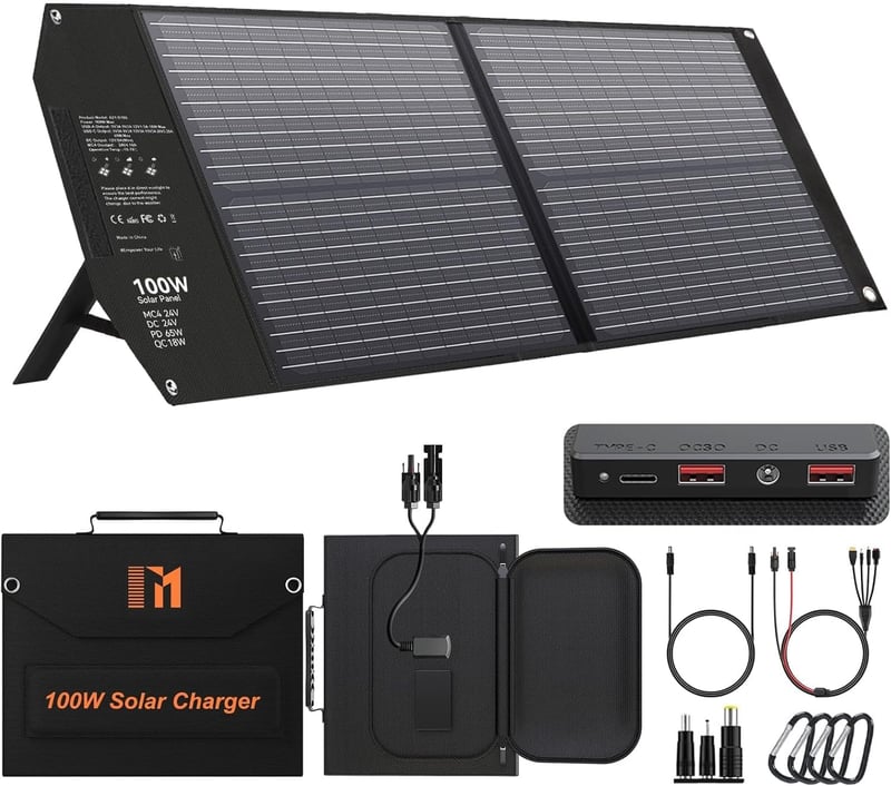 Mesuvida 100W összecsukható napelem USB-C PD 65W gyorstöltés MC4