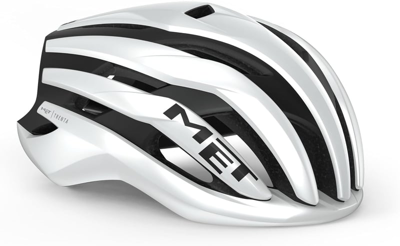 MET Trenta Kerékpáros Sisak L Méret Felnőtt Fejvédelem - 58-62, white/black
