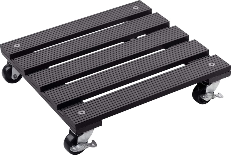 Metafranc WPC podložak za biljke s kotačićima, 60 kg - antracit - 300x300 mm