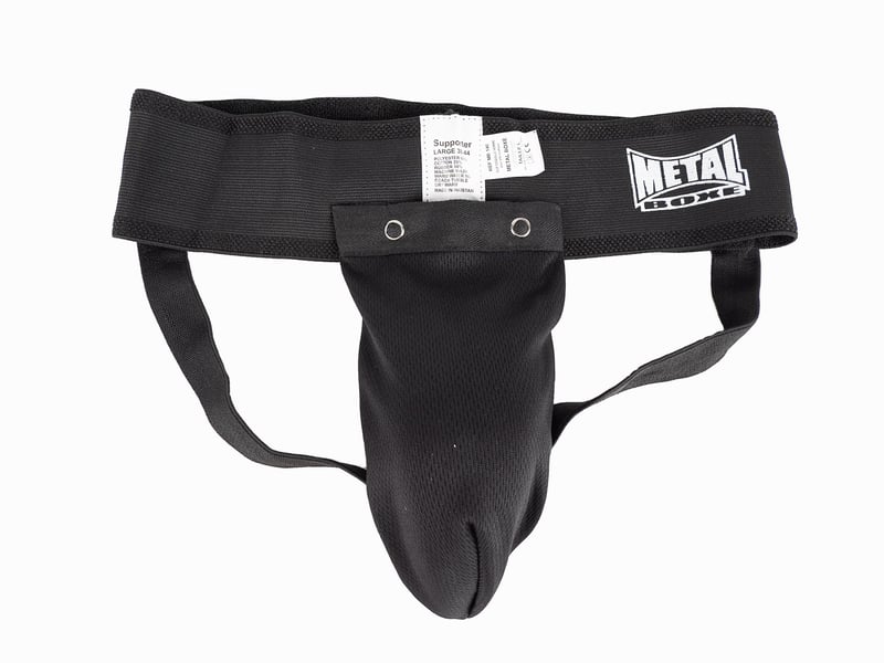 Protecție inghinală pentru bărbați Metal Boxe - Negru, mărimea XS - Protecție pentru zona pelviană rezistentă la șocuri pentru arte marțiale