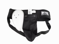 Protecție inghinală pentru bărbați Metal Boxe - Negru, mărimea XS - Protecție pentru zona pelviană rezistentă la șocuri pentru arte marțiale 2