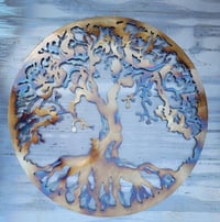 MetalArtWallDecor Életfa Fali Dekoráció Meleg Színekben 70cm Fém Fali Dísz Otthon Lakberendezés 5