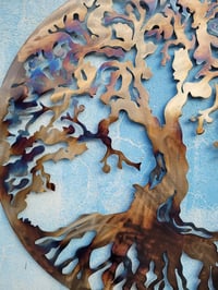 MetalArtWallDecor Életfa Fali Dekoráció Meleg Színekben 70cm Fém Fali Dísz Otthon Lakberendezés 2