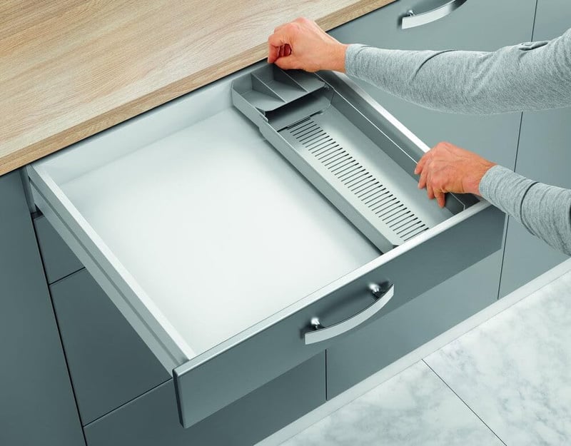 Metaltex Evőeszköz Tartó 40-49 cm Szürke/Fekete Konyhai Szervező - Single