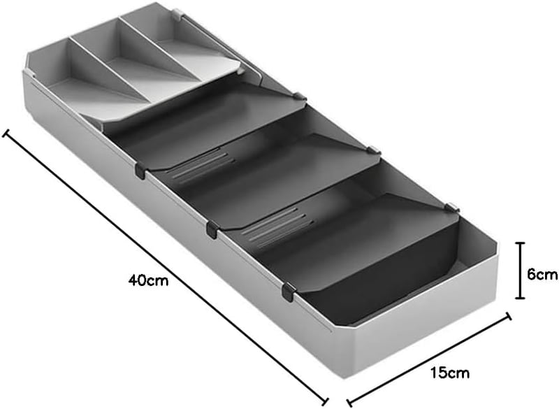 Metaltex Evőeszköz Tartó 40-49 cm Szürke/Fekete Konyhai Szervező - Single