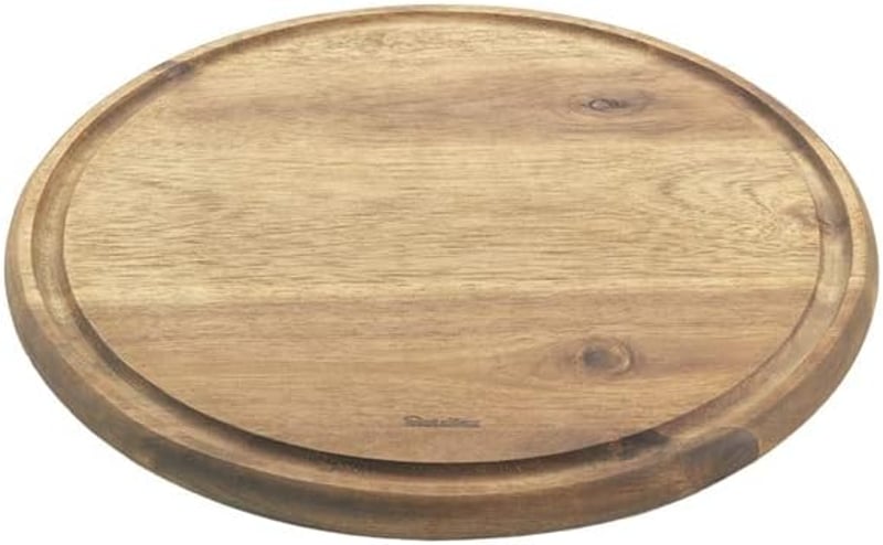 Metaltex Kerek Akáciafa Vágódeszka Gyümölcslé Csatornával 24 cm