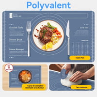 Set de copt Metamorisy – Făcăleț din lemn de 38 cm + Covoraș de copt din silicon verde 60x40 cm + Racletă pentru aluat + Pensulă de bucătărie 5