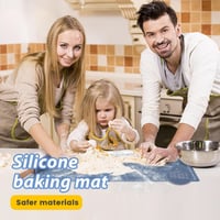 Set de copt Metamorisy – Făcăleț din lemn de 38 cm + Covoraș de copt din silicon verde 60x40 cm + Racletă pentru aluat + Pensulă de bucătărie 2
