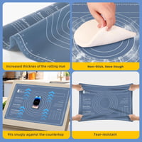 Set de copt Metamorisy – Făcăleț din lemn de 38 cm + Covoraș de copt din silicon verde 60x40 cm + Racletă pentru aluat + Pensulă de bucătărie 7