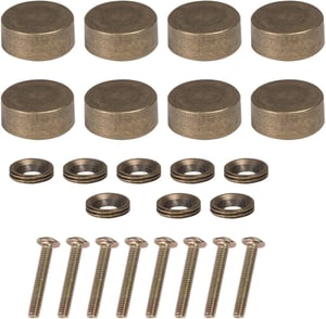 Metany dekoratív tükörcsavar kupak - vintage bronz - 9 mm (8 db)