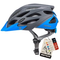 meteor Marven Kerékpáros Sisak Férfi Női Gyerek MTB Roller Downhill Inline Gördeszkázás - M (55-58cm), grey / blue 1
