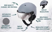 meteor Sí bukósisak snowboardhoz gyermek és felnőtt uniszex sötétszürke csillag mintával 2