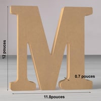 MeteoraPrime prírodné drevené písmeno 30 cm, neopracované dekoratívne stojace písmeno M na dekoráciu steny 2