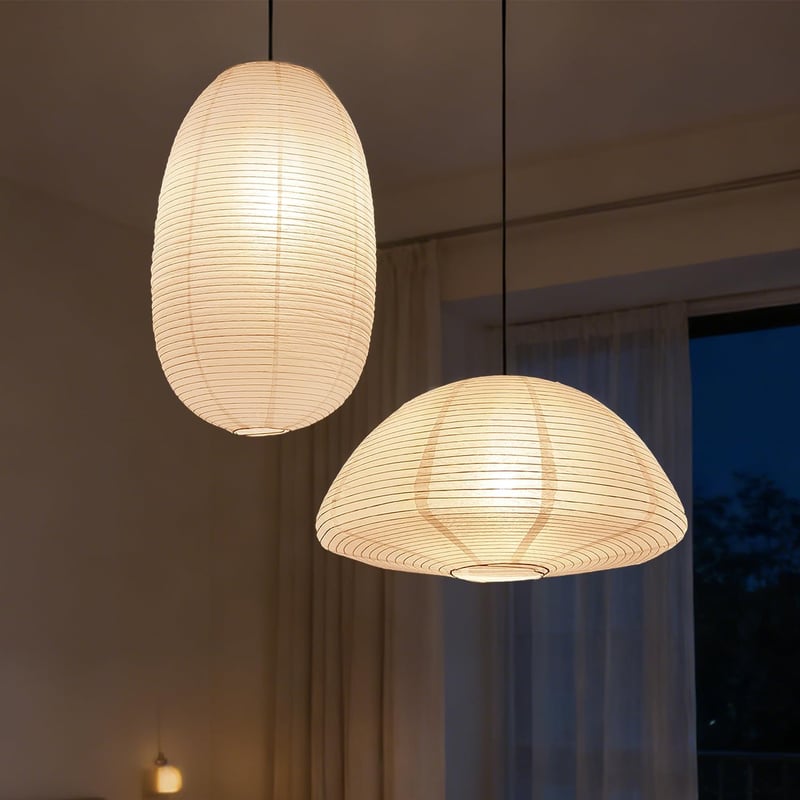 METHEDEECO rizspapír lámpabúra félgömb alakú, fehér - 50 cm, 2 db
