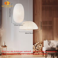 METHEDEECO rizspapír lámpabúra félgömb alakú, fehér - 50 cm, 2 db 2