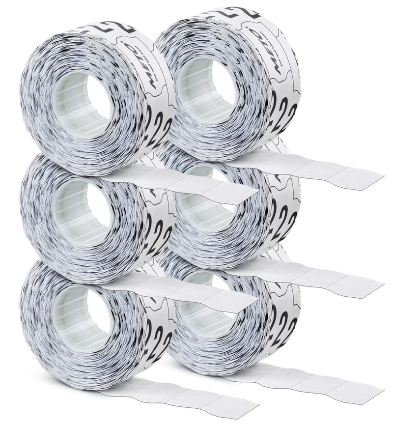 Meto etikety pre cenovky do etiketovacích klieští SATO Kendo 26x12 mm, 1-riadkové, 6000 ks, biele, trvalé lepidlo