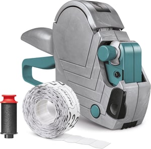 Set ručnog etiketirača Meto Original Basic S, 1 red, 6 znamenki, za naljepnice 22x12 mm, s valjkom s tintom i rolom naljepnica
