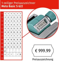 Sada etiketovacích klieští Meto Original Basic S, 1-riadkové, 6-miestne, 22 x 12 mm 6