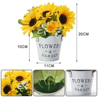 Floarea-soarelui artificială METODIM în ghiveci, plantă decorativă pentru interior și exterior, decorațiune de masă pentru living, balcon, dormitor sau nuntă 5