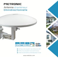Metronic 427017 Biela vonkajšia všesmerová zosilnená anténa 36 dB – TNT, Full HD/4K, pre karavany a kemping, odolná voči korózii 3