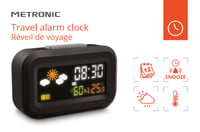Metronic 477340 digitális utazási ébresztőóra, LCD kijelző, hőmérséklet- és páratartalom-mérő 8