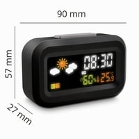 Metronic 477340 digitális utazási ébresztőóra, LCD kijelző, hőmérséklet- és páratartalom-mérő 5