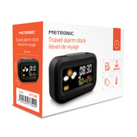 Metronic 477340 digitális utazási ébresztőóra, LCD kijelző, hőmérséklet- és páratartalom-mérő 9