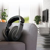 Káblové slúchadlá k TV Metronic 480143, 6 m kábel, 3,5 mm jack, 6,35 mm adaptér, ľahké a nastaviteľné, stereo, čierne 4