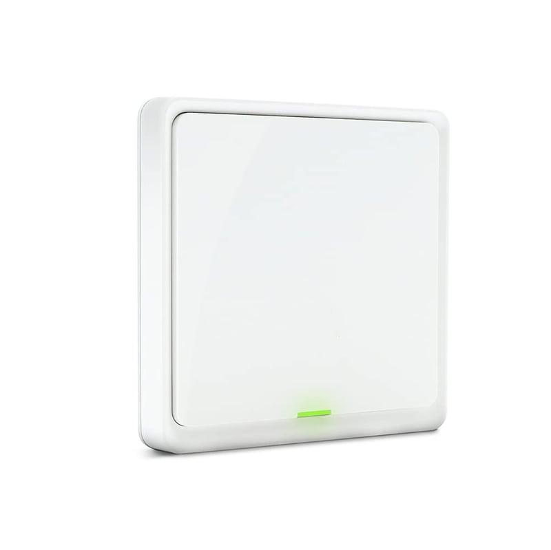 Metronic 495712 Inteligentný bezdrôtový vypínač Zigbee Wi-Fi s 3 programovateľnými funkciami pre inteligentnú domácnosť, biely, 85x85x14 mm