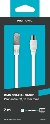 Metronic RJ45/TV koaxiális kábel 2m - 9.52mm csatlakozó 4