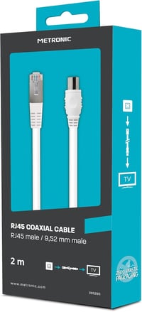 Metronic RJ45/TV koaxiális kábel 2m - 9.52mm csatlakozó 5