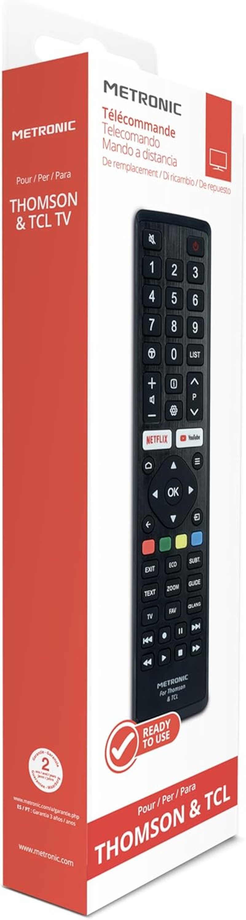 Metronic Távirányító Thomson és TCL TV-hez 495349 - Unique, Thomson & TCL replacement remote control