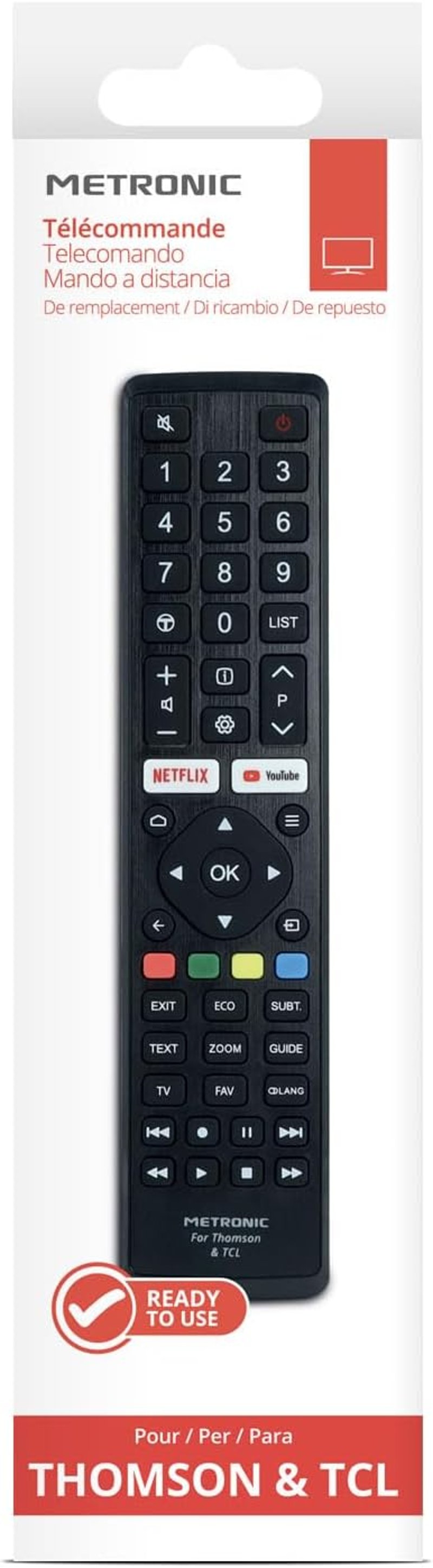 Metronic Távirányító Thomson és TCL TV-hez 495349 - Unique, Thomson & TCL replacement remote control