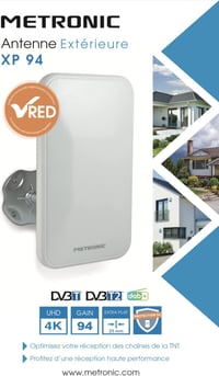 Metronic XP 94 4K UHD Kültéri Antenna DAB+ DVB-T2 5G Védelemmel Fehér - XP 94 4K Dab+ UHD Compact Outdoor Antenna 2