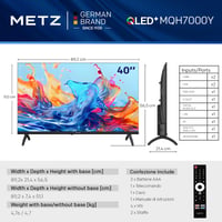 Metz 40MQH7000Y 40-palcový (100 cm) Smart TV Google TV QLED+ LED FHD HDR10 Dolby Audio Bluetooth 5.1 EyeCare DVB-T/T2/C/S/S2 CI+ 1,5 GB RAM 20 4
