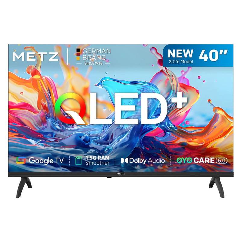 Metz 40MQH7000Y 40-palcový (100 cm) Smart TV Google TV QLED+ LED FHD HDR10 Dolby Audio Bluetooth 5.1 EyeCare DVB-T/T2/C/S/S2 CI+ 1,5 GB RAM 20